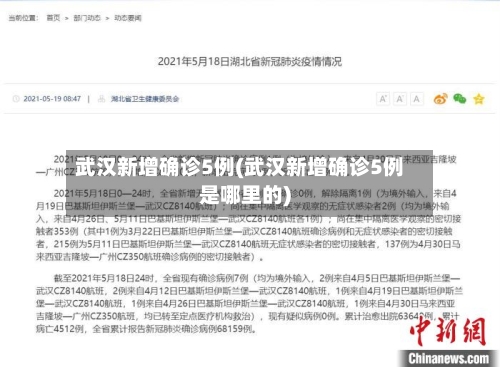 武汉新增确诊5例(武汉新增确诊5例是哪里的)
