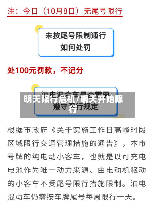 明天限行危机/明天开始限行