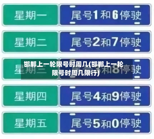 邯郸上一轮限号时周几(邯郸上一轮限号时周几限行)