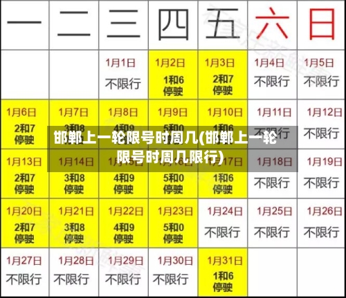 邯郸上一轮限号时周几(邯郸上一轮限号时周几限行)