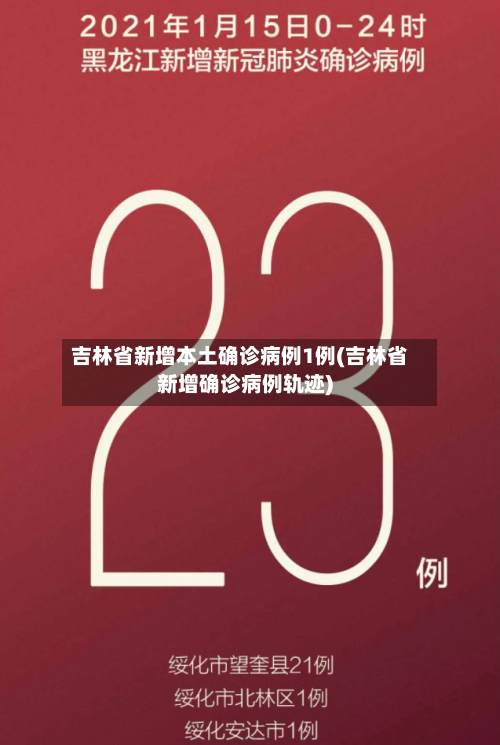 吉林省新增本土确诊病例1例(吉林省新增确诊病例轨迹)