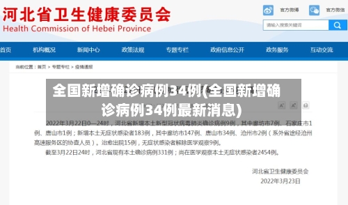 全国新增确诊病例34例(全国新增确诊病例34例最新消息)