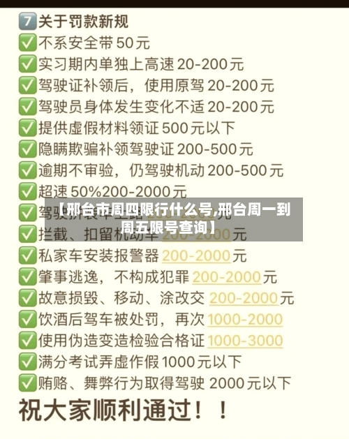 【邢台市周四限行什么号,邢台周一到周五限号查询】