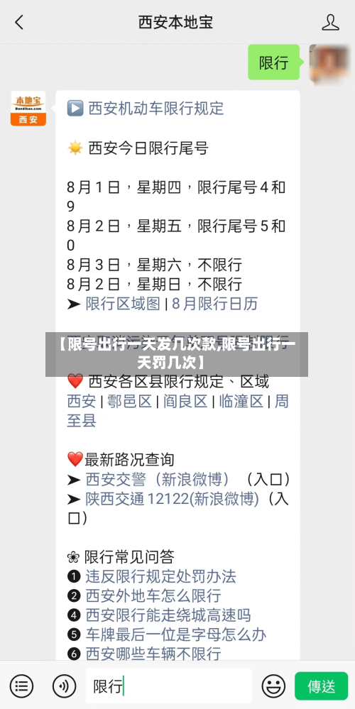 【限号出行一天发几次款,限号出行一天罚几次】