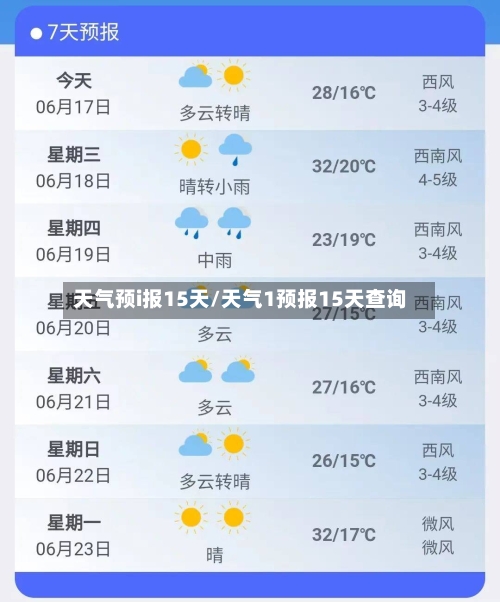 天气预i报15天/天气1预报15天查询