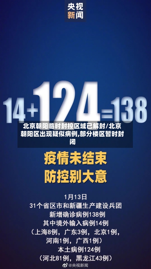 北京朝阳临时封控区域已解封/北京朝阳区出现疑似病例,部分楼区暂时封闭