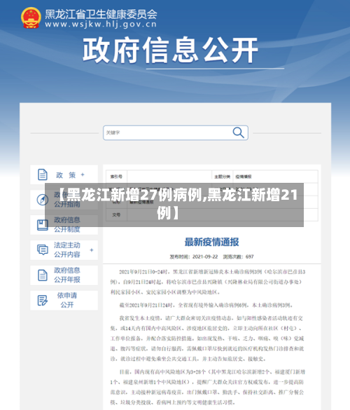 【黑龙江新增27例病例,黑龙江新增21例】