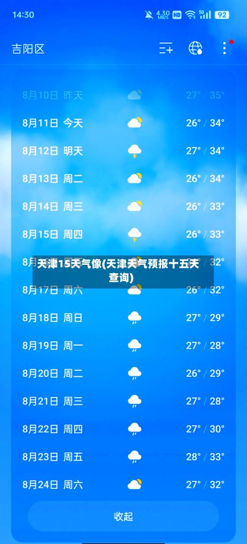天津15天气像(天津天气预报十五天查询)