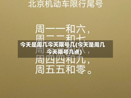今天是周几今天限号几(今天是周几今天限号几点)