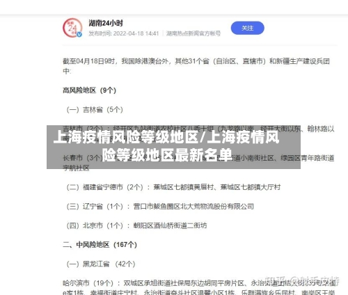 上海疫情风险等级地区/上海疫情风险等级地区最新名单