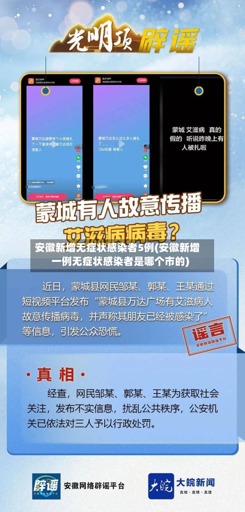 安徽新增无症状感染者5例(安徽新增一例无症状感染者是哪个市的)