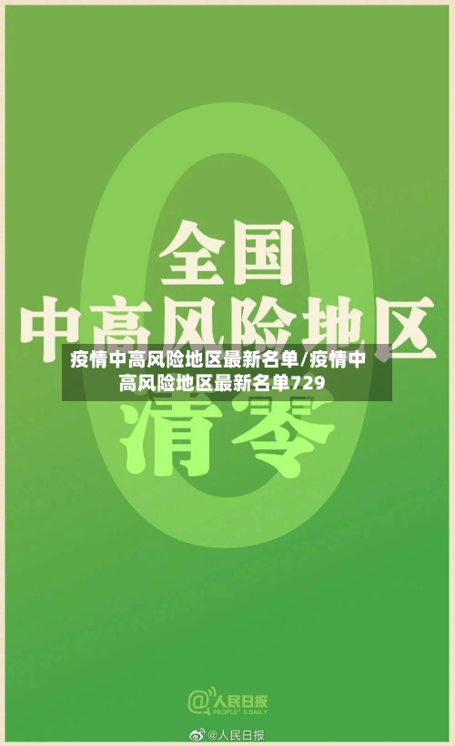 疫情中高风险地区最新名单/疫情中高风险地区最新名单729