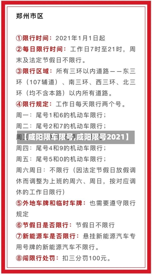【咸阳限车限号,咸阳限号2021】