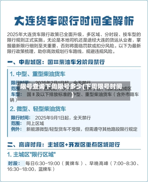 限号查询下周限号多少(下周限号时间)