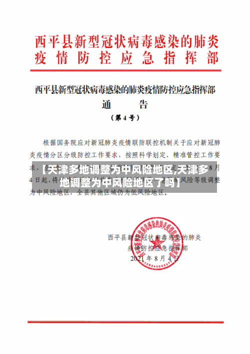 【天津多地调整为中风险地区,天津多地调整为中风险地区了吗】