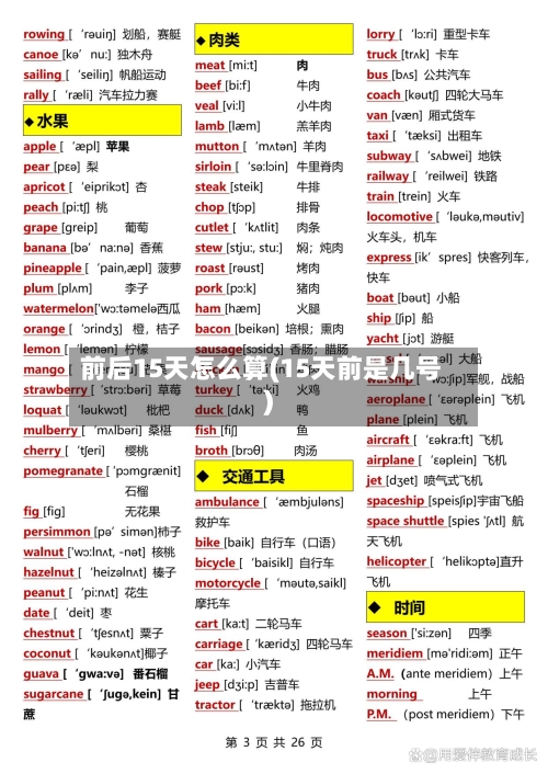 前后15天怎么算(15天前是几号)
