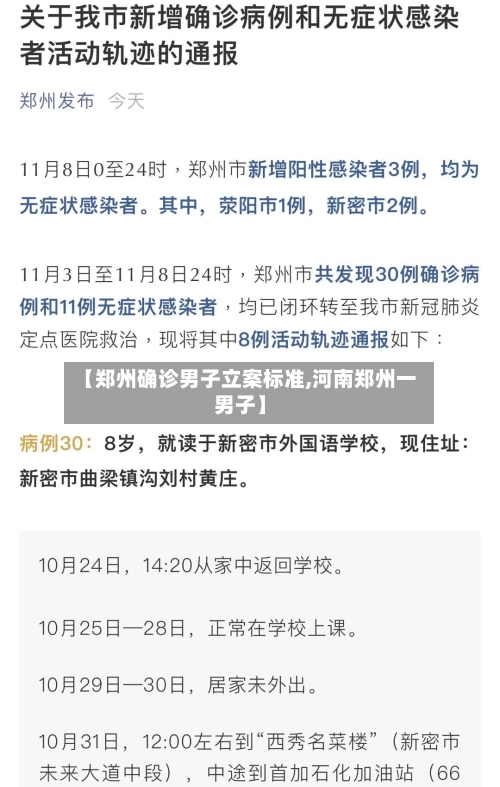 【郑州确诊男子立案标准,河南郑州一男子】
