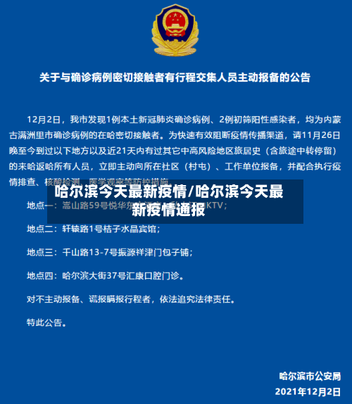 哈尔滨今天最新疫情/哈尔滨今天最新疫情通报