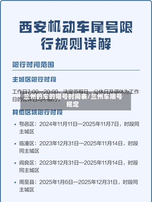 兰州的车的限号时间表/兰州车限号规定