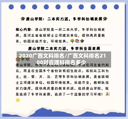 2020广西文科排名/广西文科排名2100对应理科排名多少