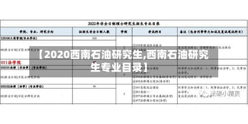 【2020西南石油研究生,西南石油研究生专业目录】