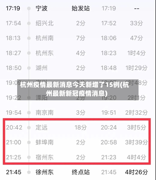 杭州疫情最新消息今天新增了15例(杭州最新新冠疫情消息)