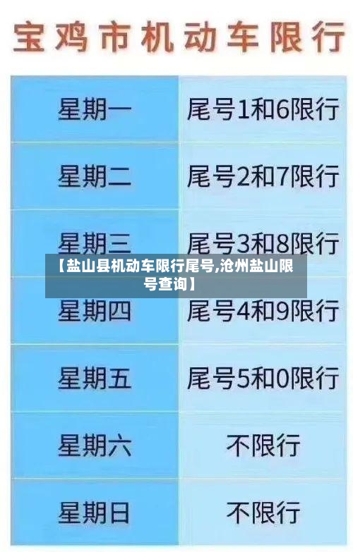 【盐山县机动车限行尾号,沧州盐山限号查询】