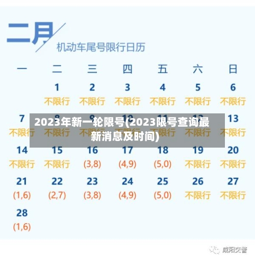 2023年新一轮限号(2023限号查询最新消息及时间)