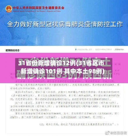 31省份新增确诊12例(31省区市新增确诊101例 其中本土98例)