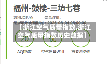 【浙江空气质量指数,浙江空气质量指数历史数据】