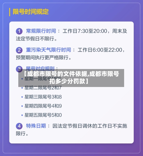 【成都市限号的文件依据,成都市限号扣多少分罚款】