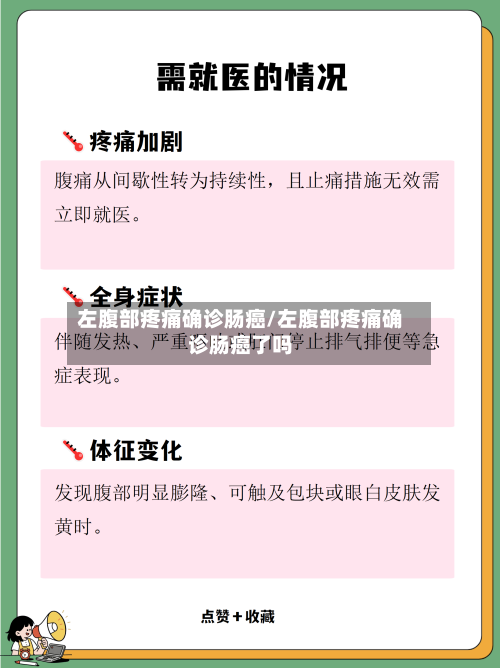 左腹部疼痛确诊肠癌/左腹部疼痛确诊肠癌了吗