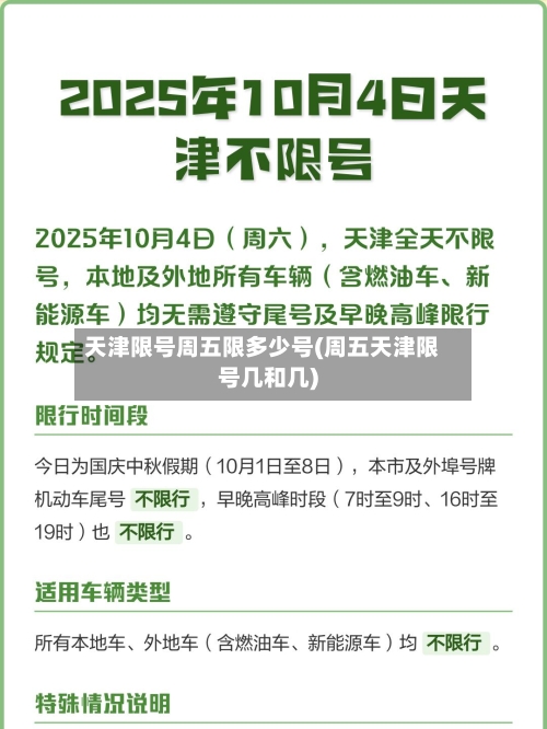 天津限号周五限多少号(周五天津限号几和几)