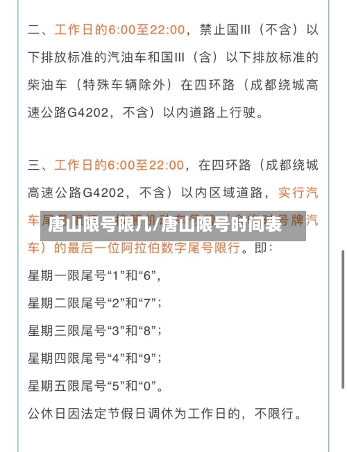 唐山限号限几/唐山限号时间表