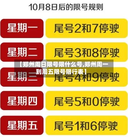 【郑州周日限号限什么号,郑州周一到周五限号限行表】