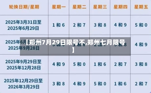 【郑州7月29日限号不,郑州七月限号】