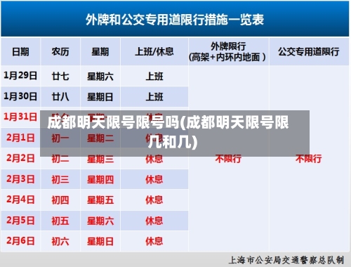 成都明天限号限号吗(成都明天限号限几和几)