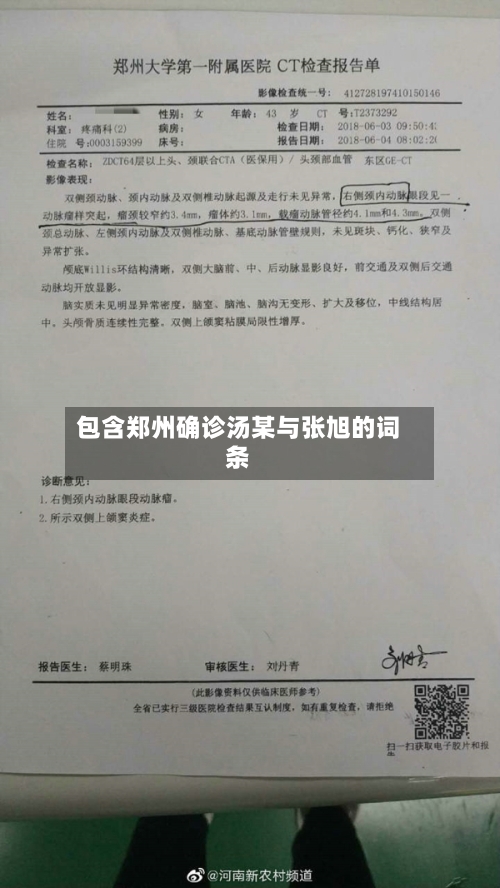 包含郑州确诊汤某与张旭的词条