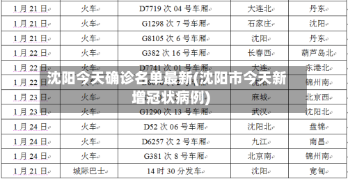 沈阳今天确诊名单最新(沈阳市今天新增冠状病例)