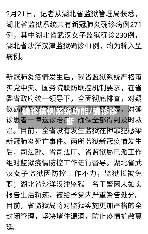 确诊病例系统功能/确诊诊断