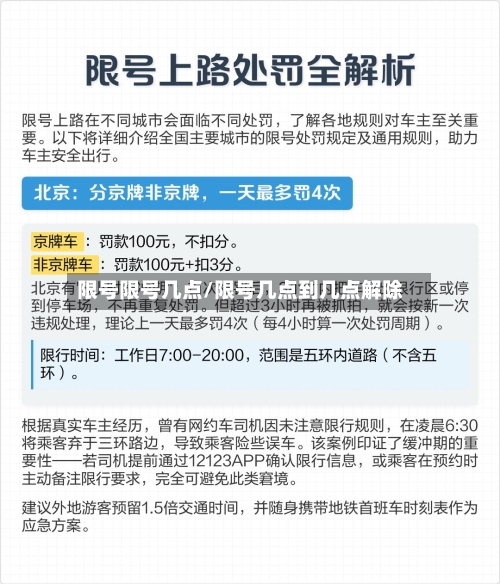 限号限号几点/限号几点到几点解除