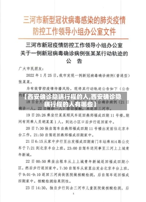 【西安确诊隐瞒行程的人,西安确诊隐瞒行程的人有哪些】