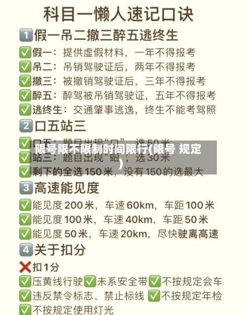 限号限不限制时间限行(限号 规定)