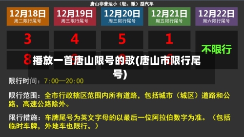 播放一首唐山限号的歌(唐山市限行尾号)