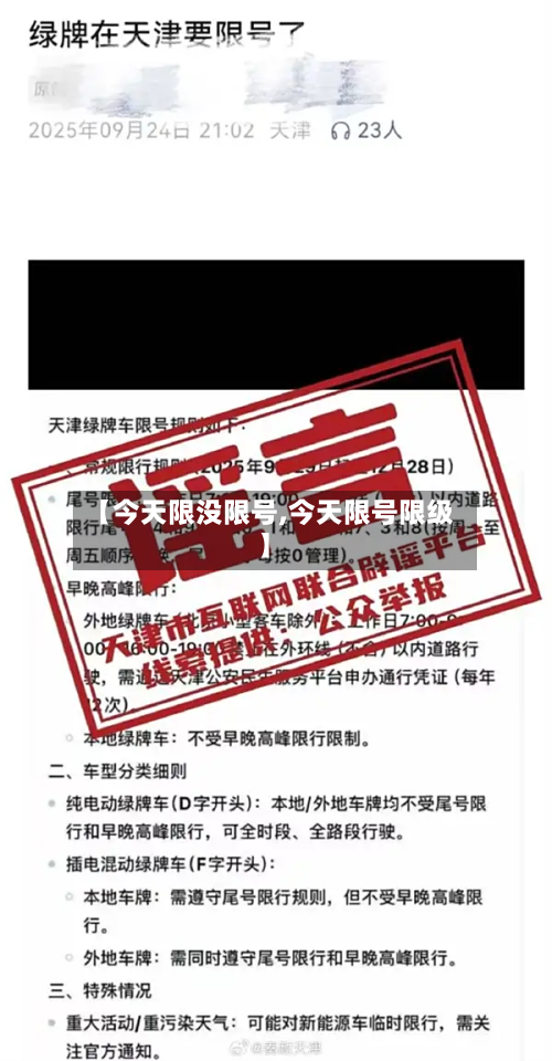 【今天限没限号,今天限号限级】