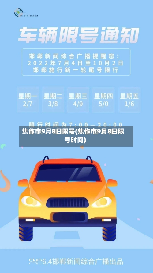 焦作市9月8日限号(焦作市9月8日限号时间)