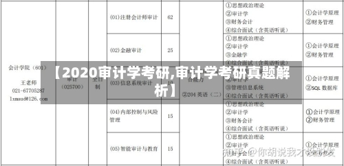 【2020审计学考研,审计学考研真题解析】