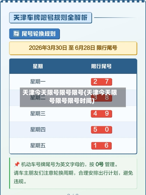 天津今天限号限号限号(天津今天限号限号限号时间)
