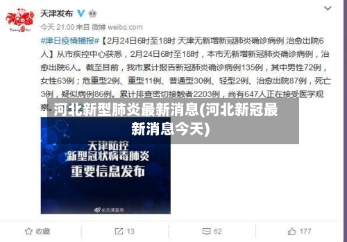 河北新型肺炎最新消息(河北新冠最新消息今天)
