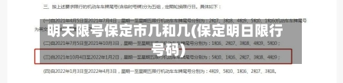 明天限号保定市几和几(保定明日限行号码)